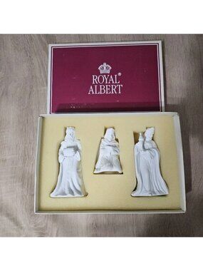 Royal Albert Doulton 1998 Nativity Three Wise Men Plain White In Box Christmas